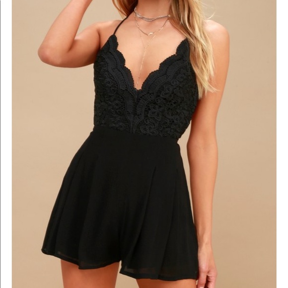 Black low back romper - Picture 7 of 8